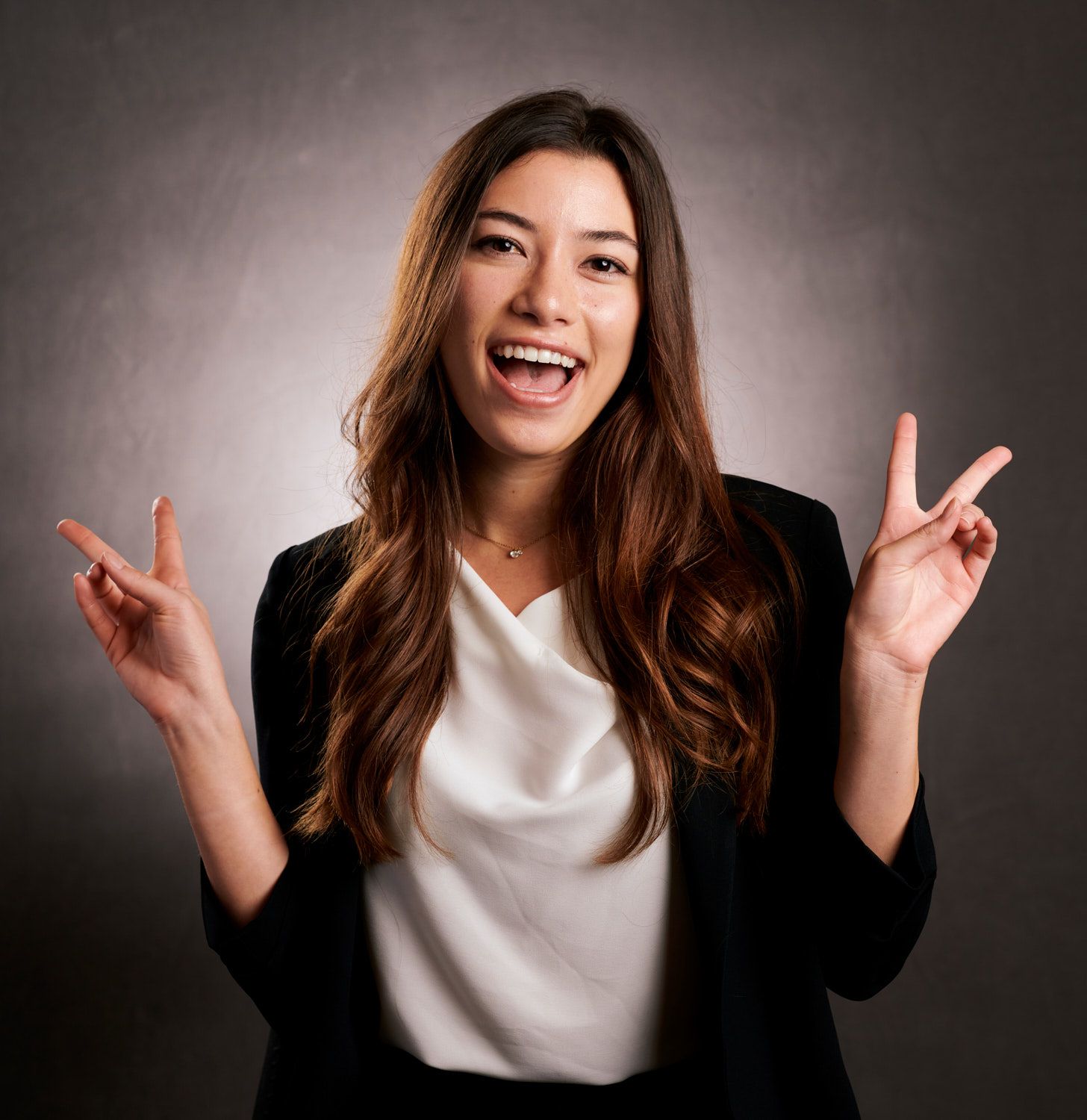 Laughing personal-brand portrait